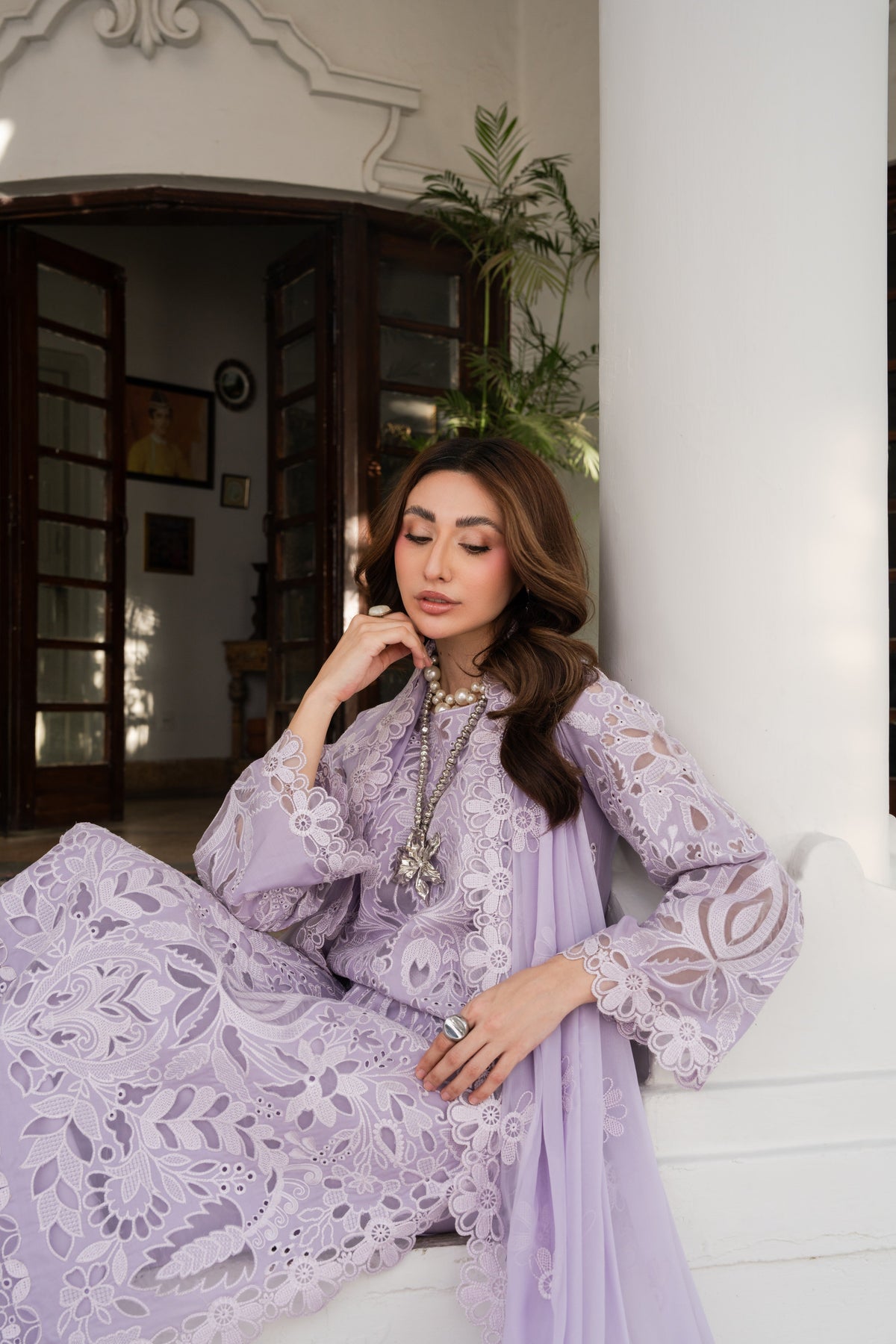 Aneelas Luxury Emb Lawn With Chiffon Duppata 3pc[LUX-26-90] [Dispatch Time 15 Days]