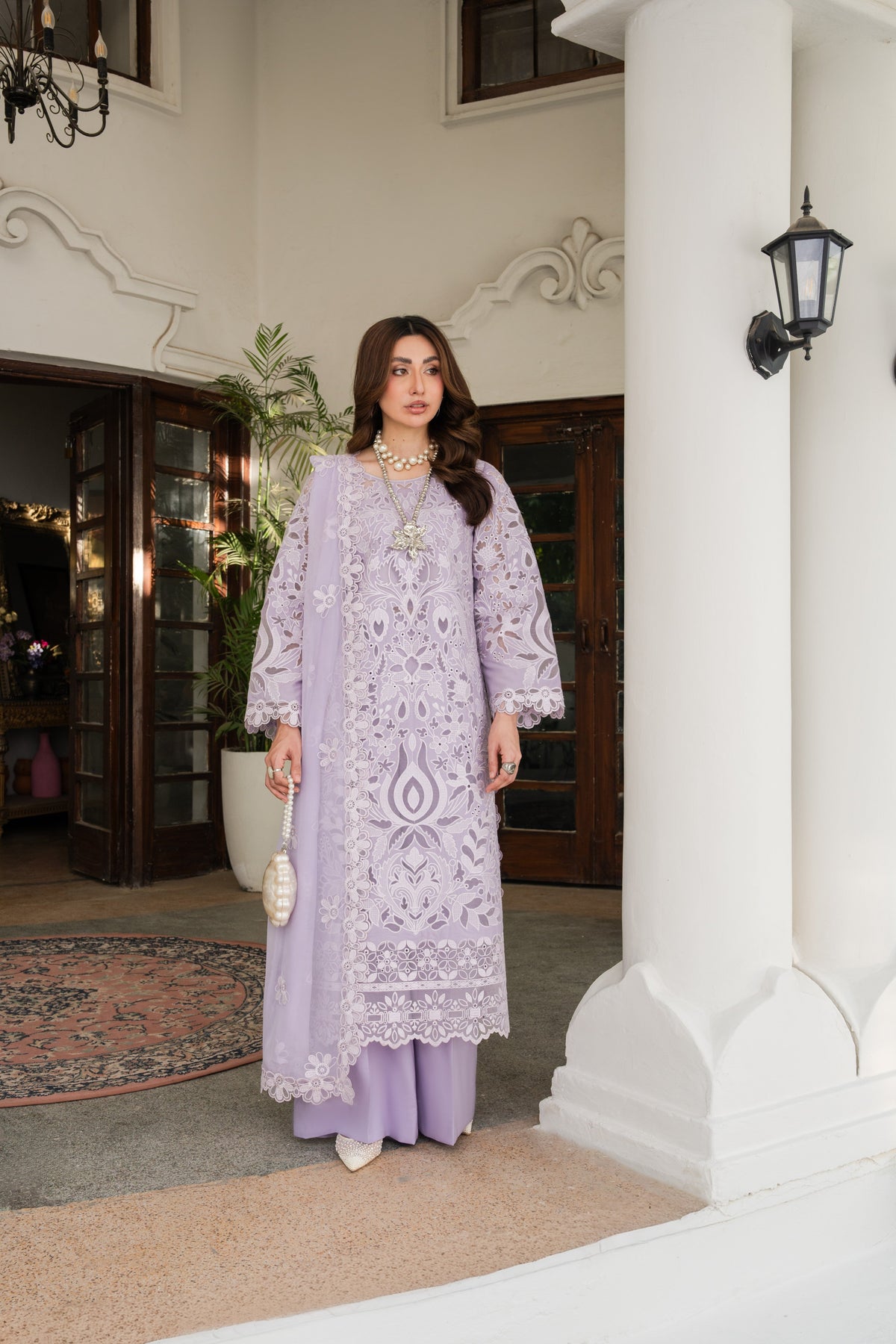 Aneelas Luxury Emb Lawn With Chiffon Duppata 3pc[LUX-26-90] [Dispatch Time 15 Days]