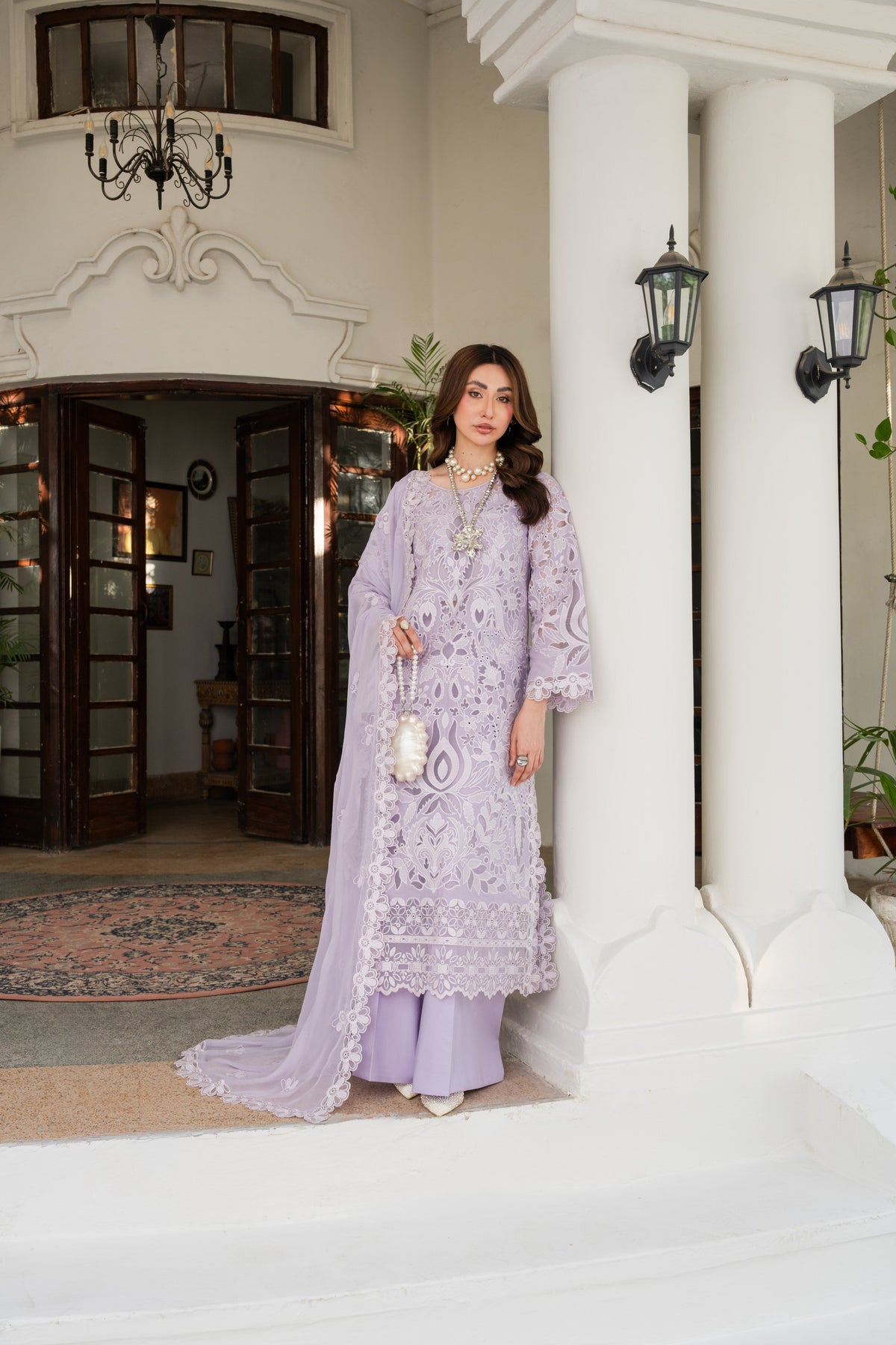 Aneelas Luxury Emb Lawn With Chiffon Duppata 3pc[LUX-26-90] [Dispatch Time 15 Days]
