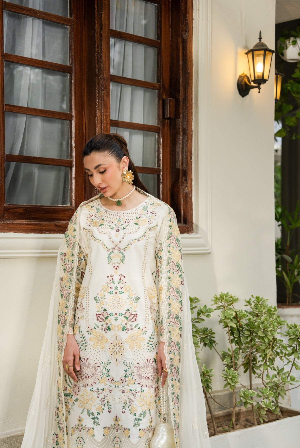 Aneelas Lawn Emb 3pc Emb Chiffon Duppata [LUX-26-98] [Dispatch Time 15 Days]
