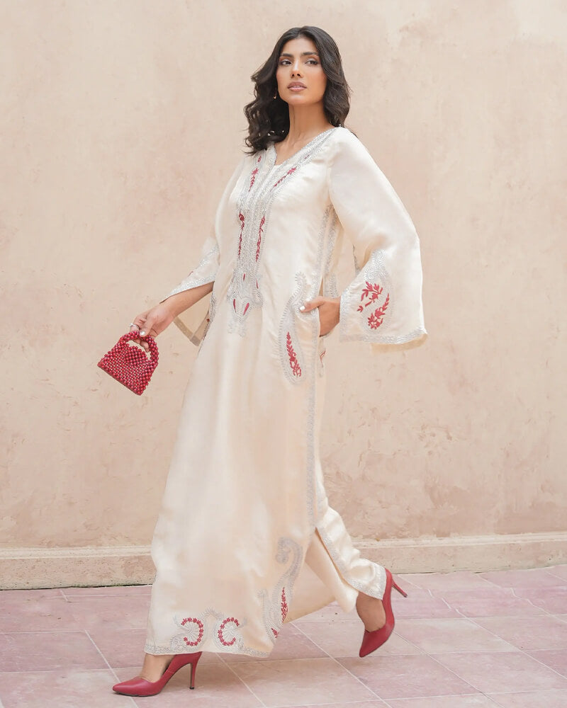 Serene White Kaftan