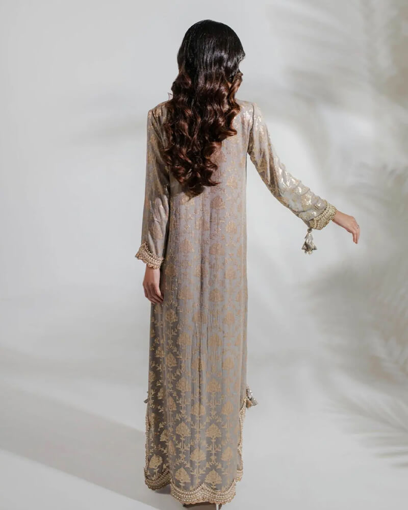 Euphoria Silver Kaftan by Alizay Saad