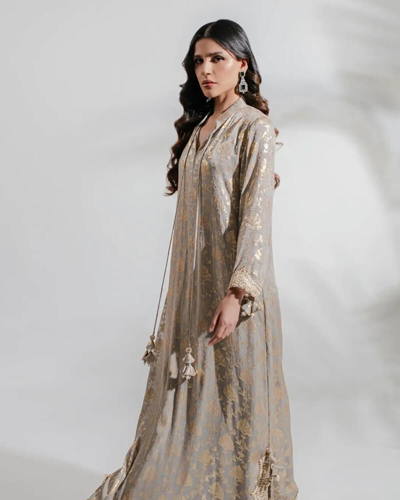 Euphoria Silver Kaftan by Alizay Saad