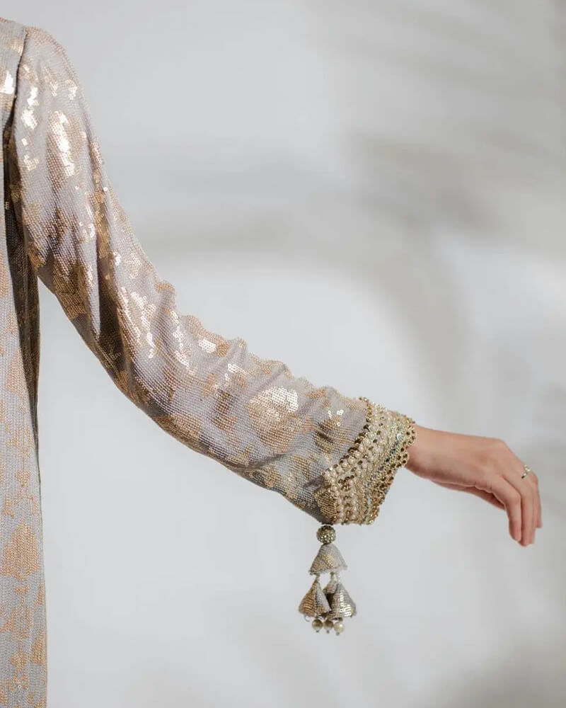Euphoria Silver Kaftan by Alizay Saad