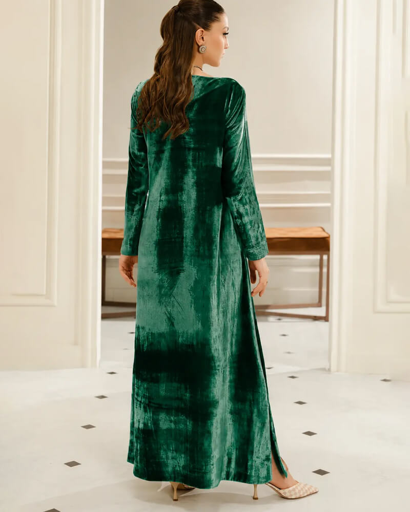Emerald Green Velvet Kaftan