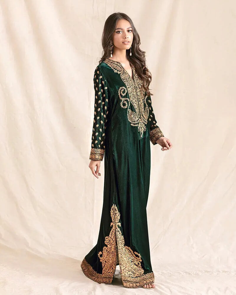 Etoile Dorée Emerald Kaftan