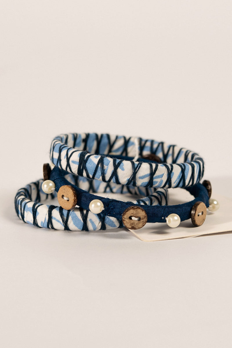 Indigo Pearl Bangles