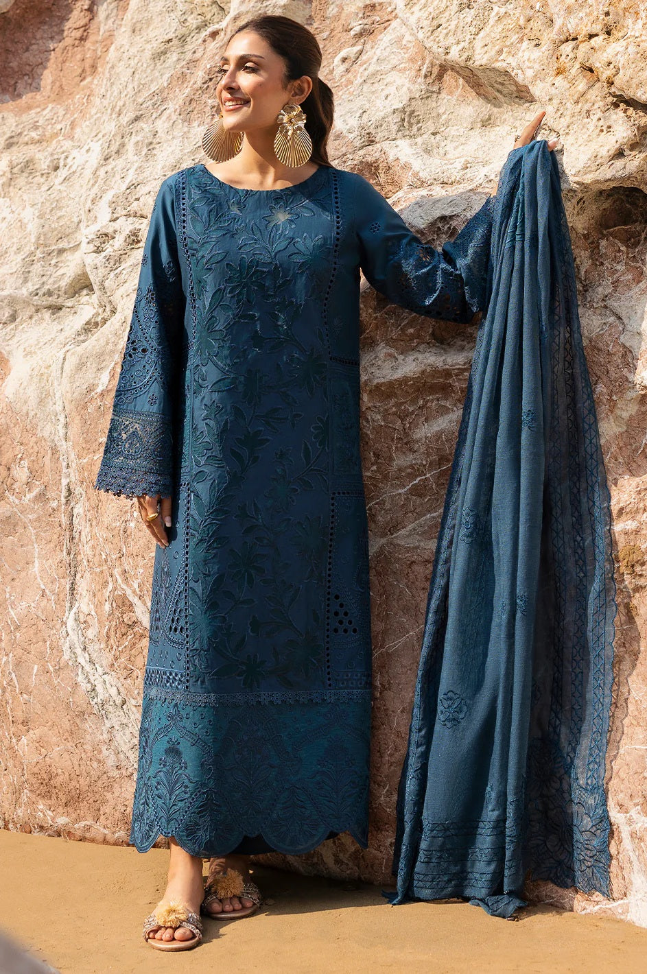 Mahnur - Luxury Lawn Embroidered 3 Piece Unstitched - Iris