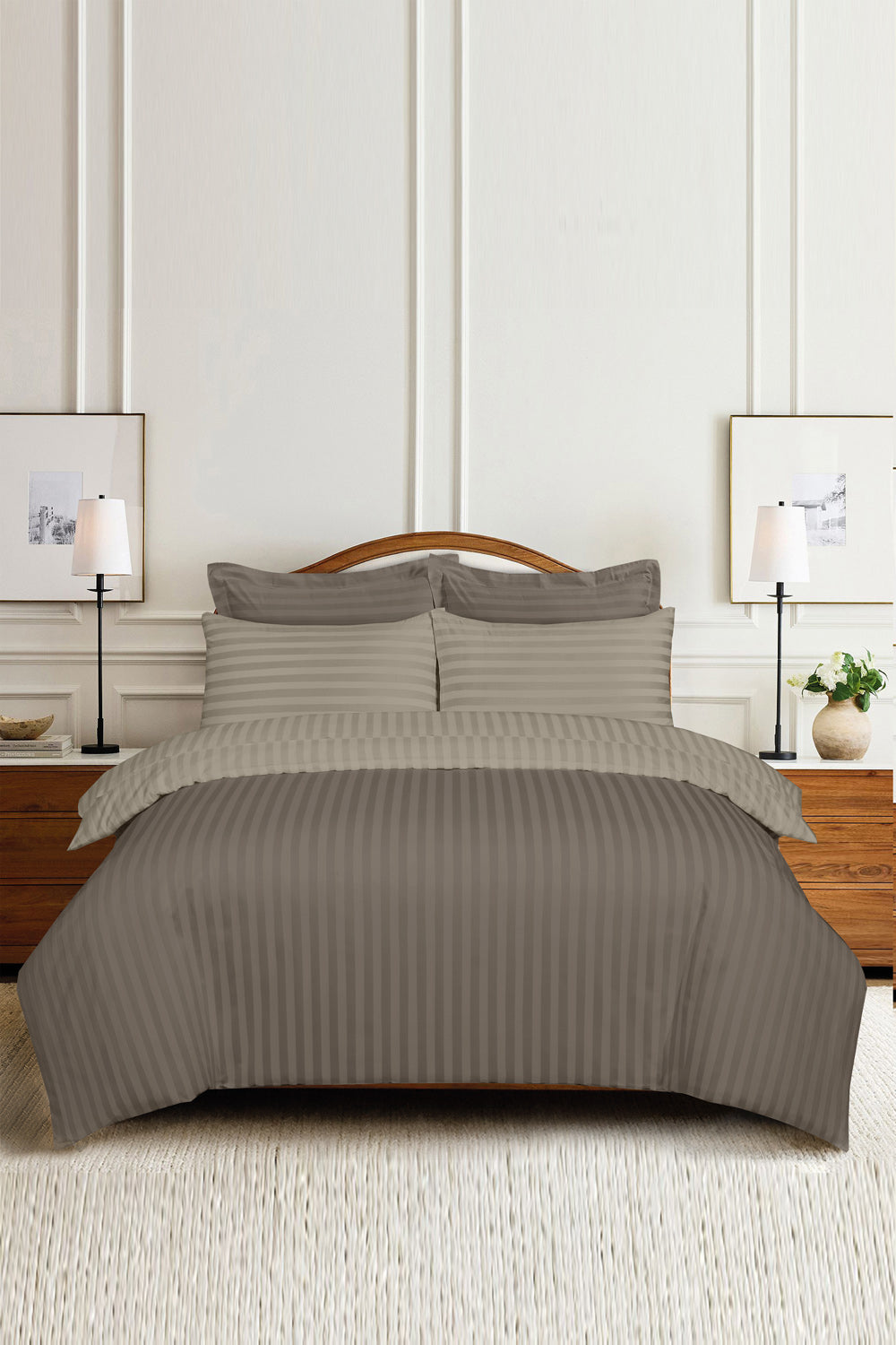 Brindle and Island Fossil Luxury Stripe Quilt Cover Set