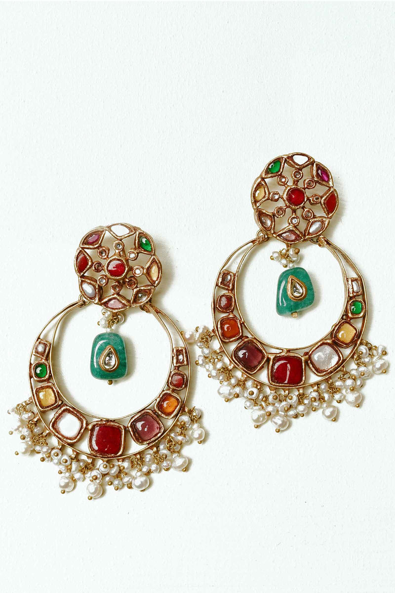 Gold plated Emerald Teeka