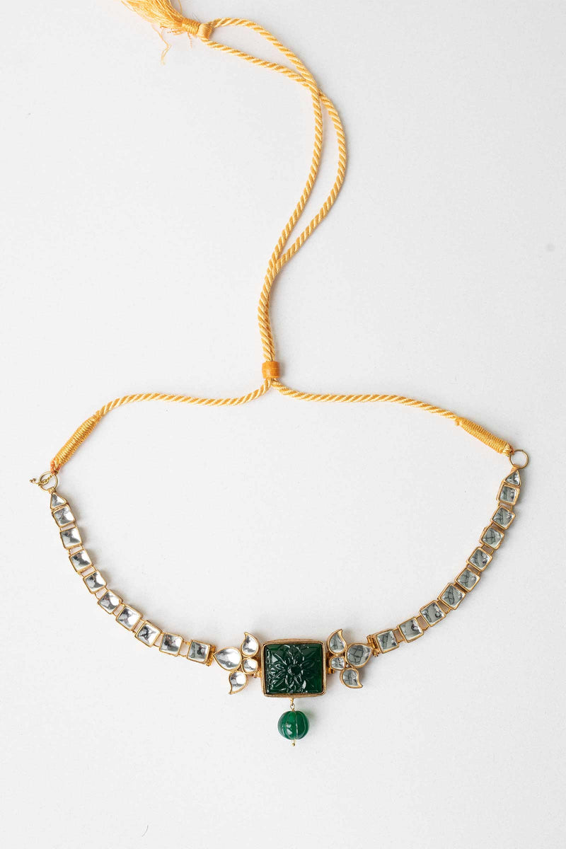 Gold Plated Moss Green Chocker