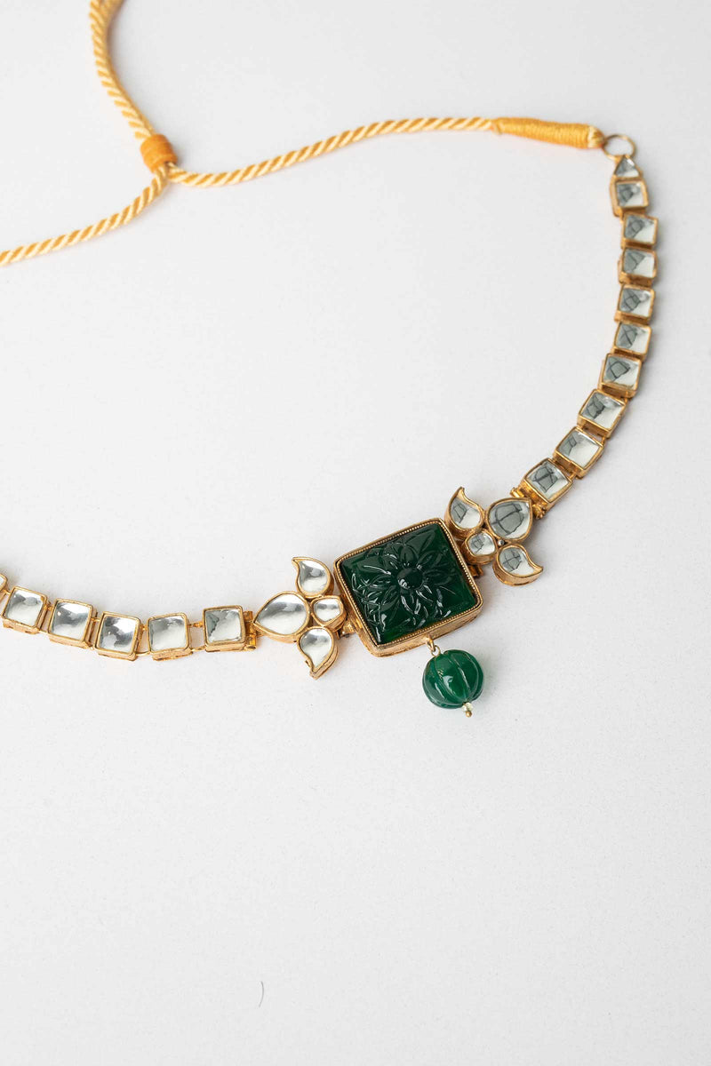Gold Plated Moss Green Chocker