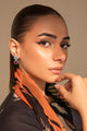 Embroidered Chiffon Dupatta with Ruffled Organza: (as shown)