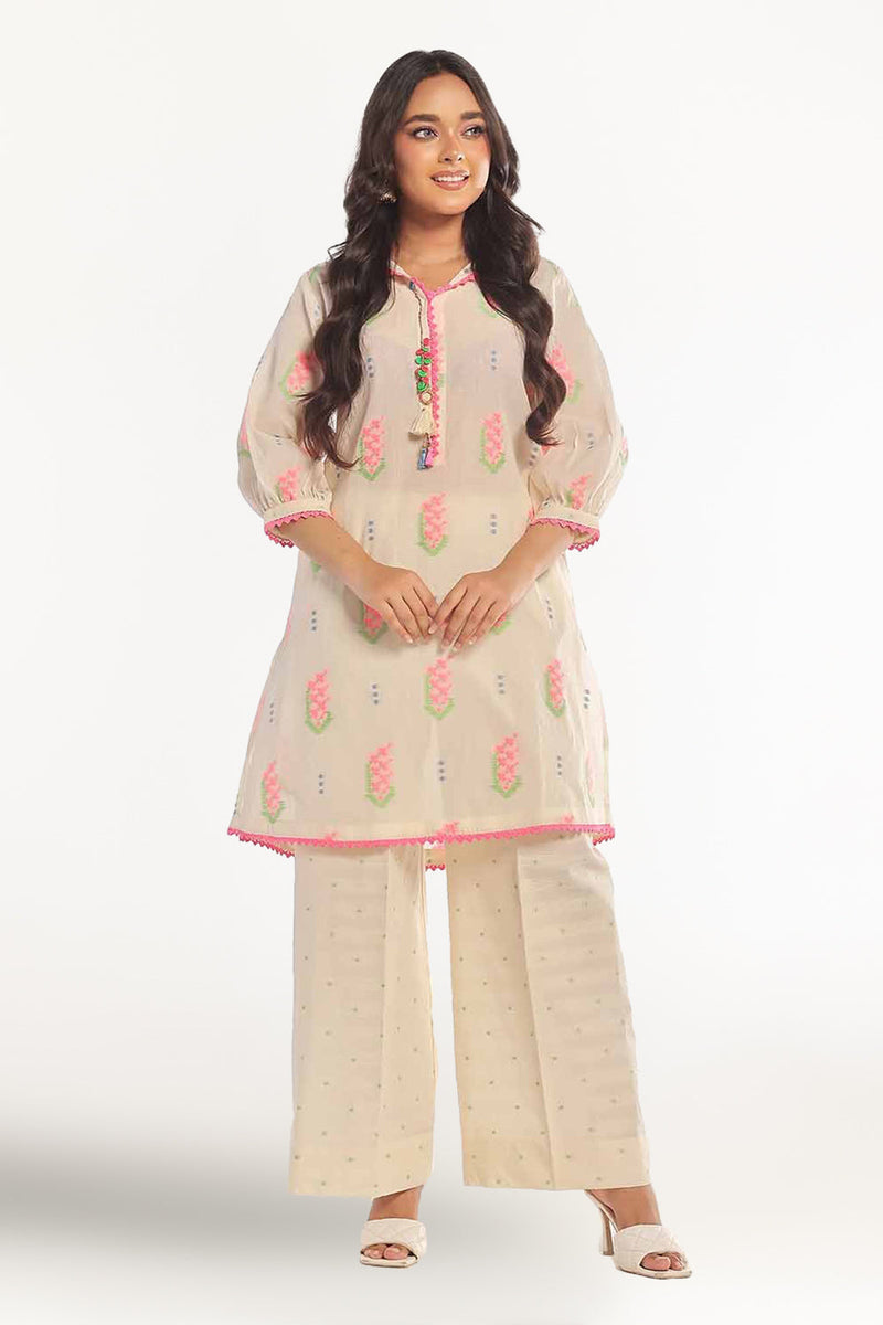 2 Piece Unstitched Jacquard Printed Suit