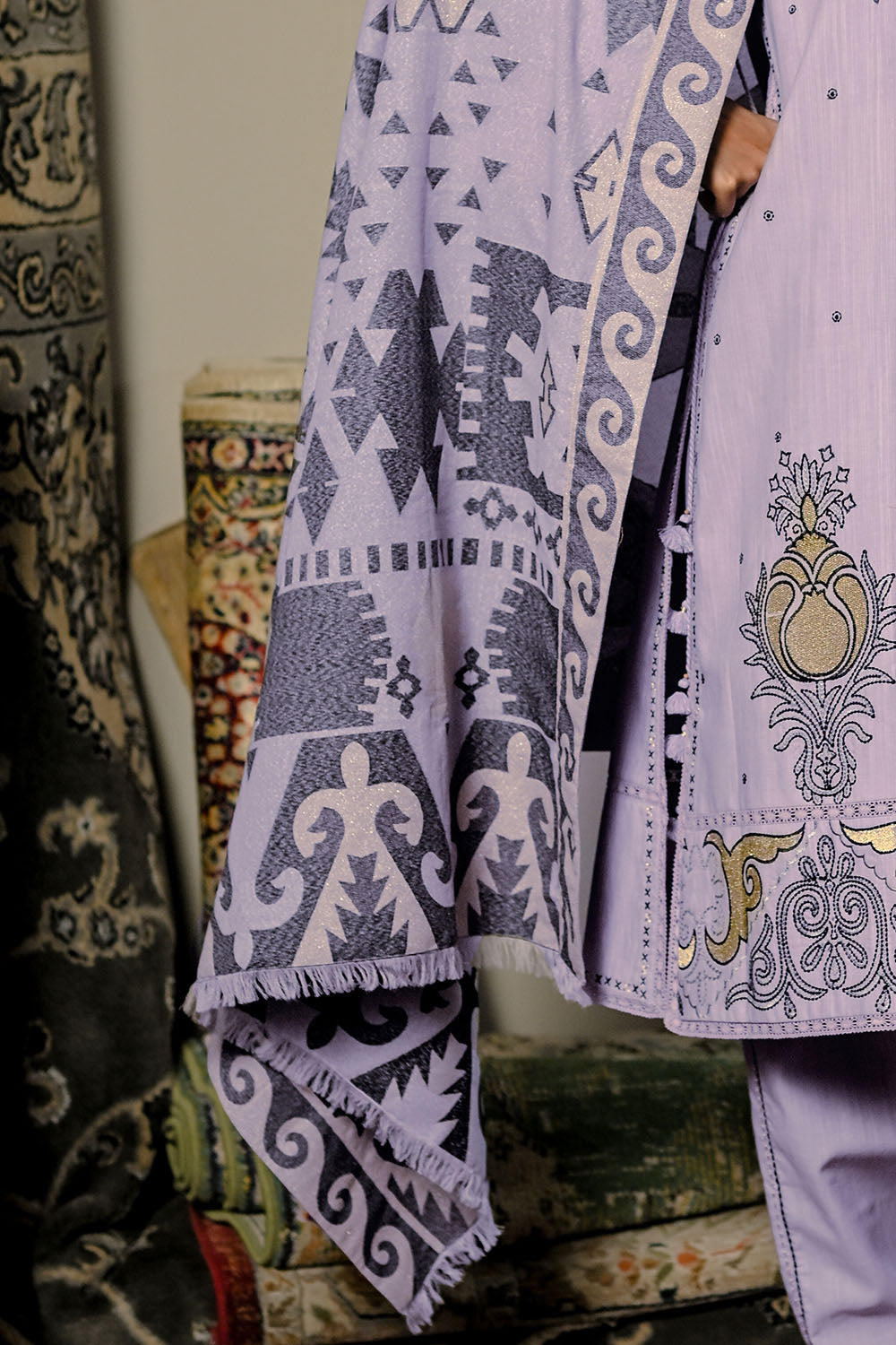 3 Piece Embroidered Khaddar Suit