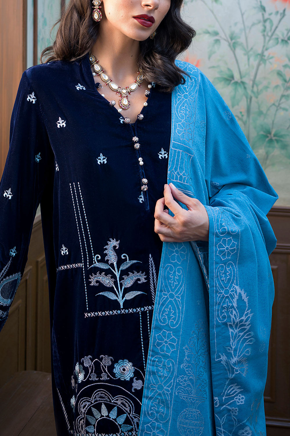 3 Piece Embroidered Suit