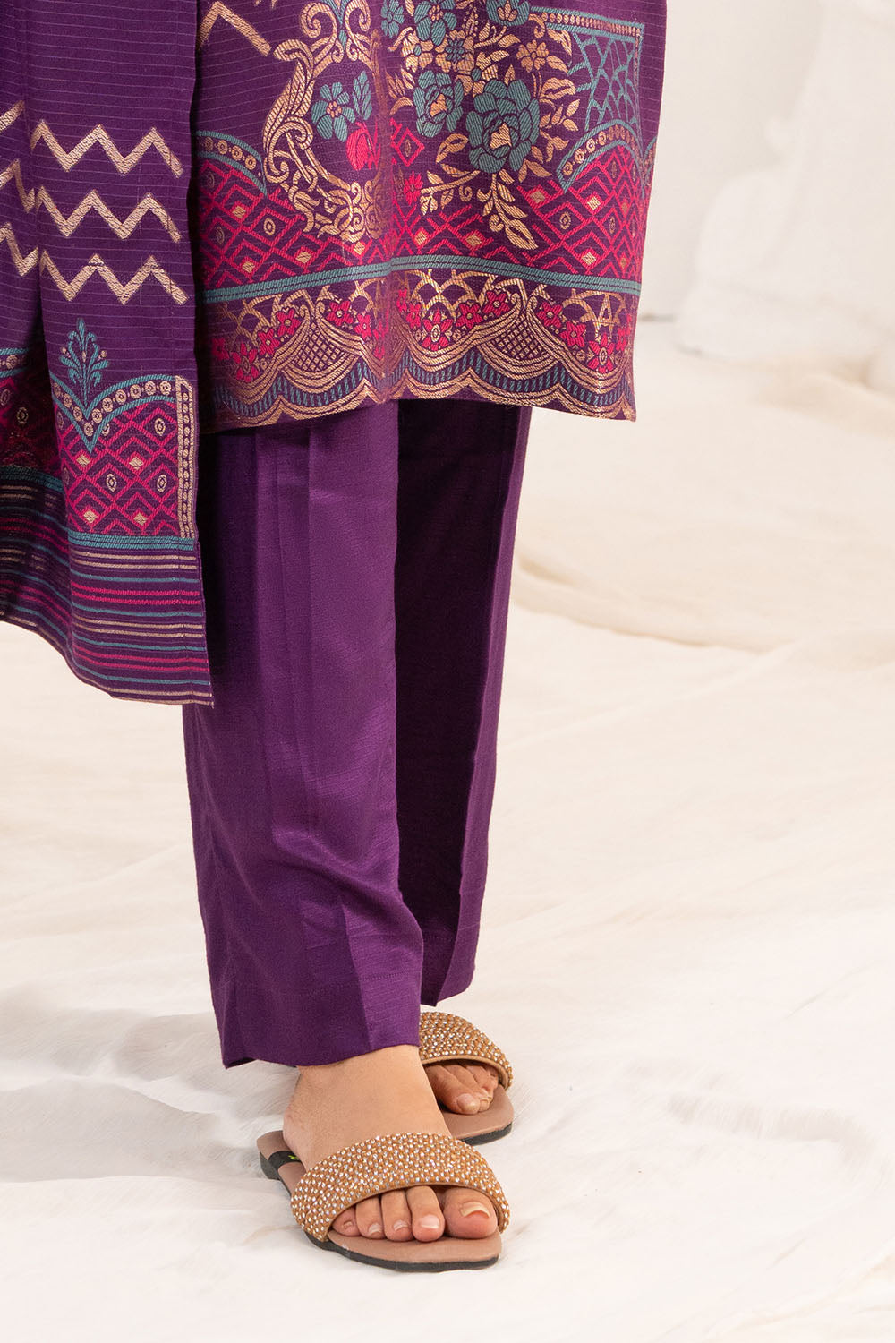 3 Piece Jacquard Suit With Dupatta