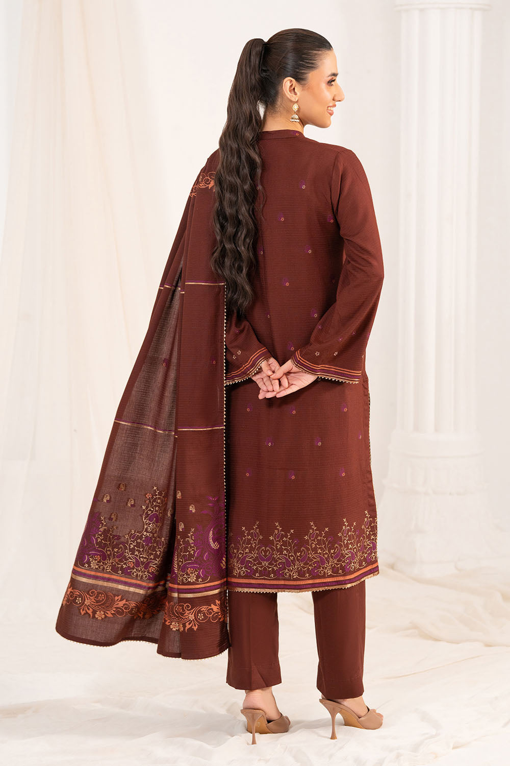 3 Piece Jacquard Suit With Dupatta