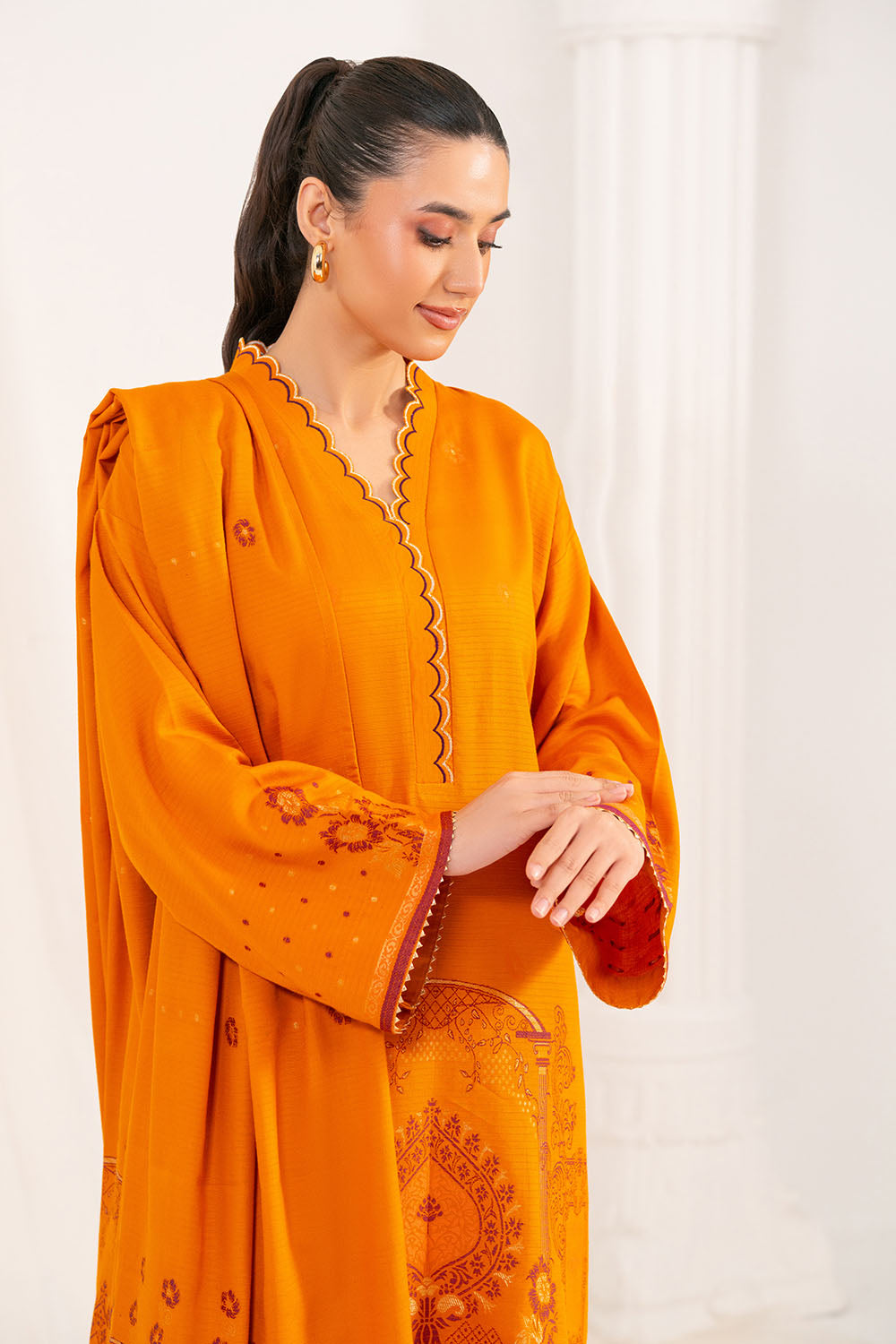3 Piece Jacquard Suit with Dupatta