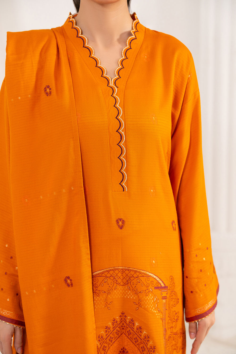 3 Piece Jacquard Suit with Dupatta