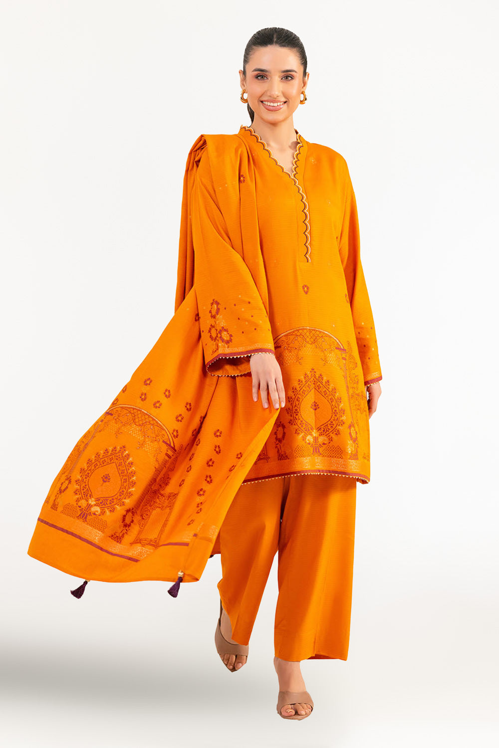 Embroidered Khaddar Shirt