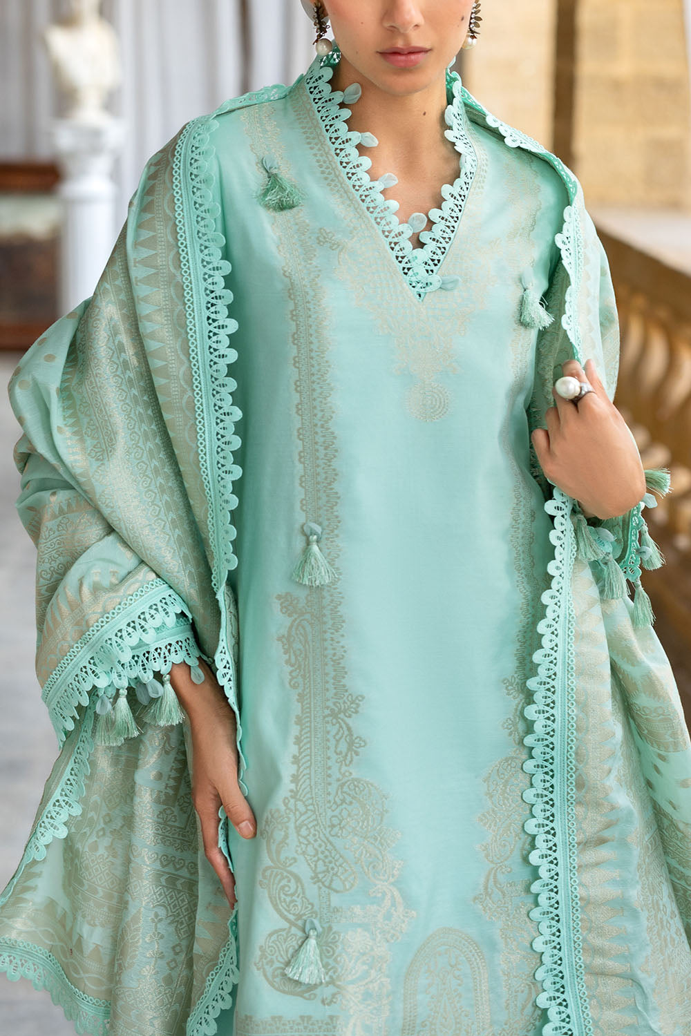 3 Piece Jacquard Suit with Dupatta