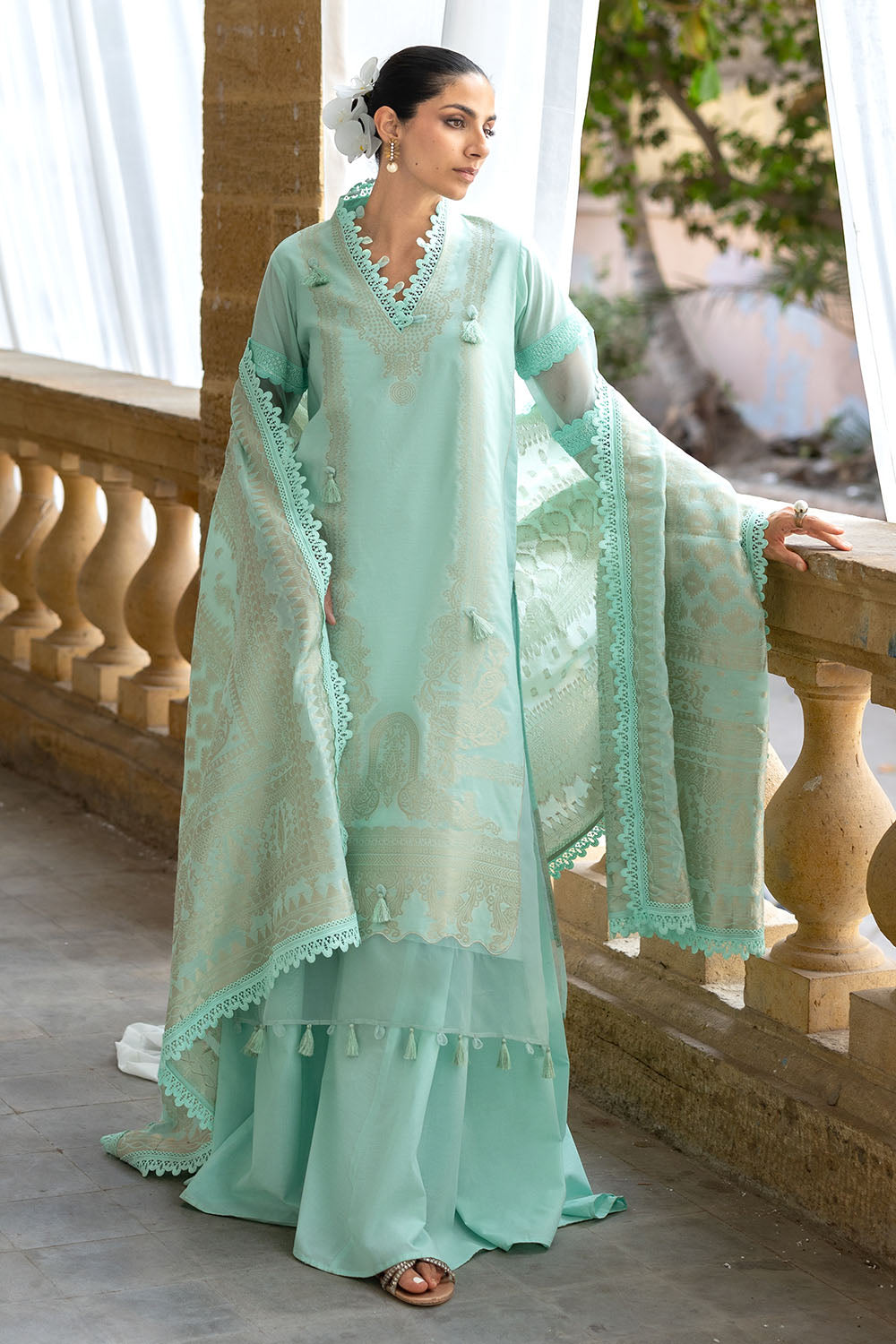 3 Piece Jacquard Suit with Dupatta
