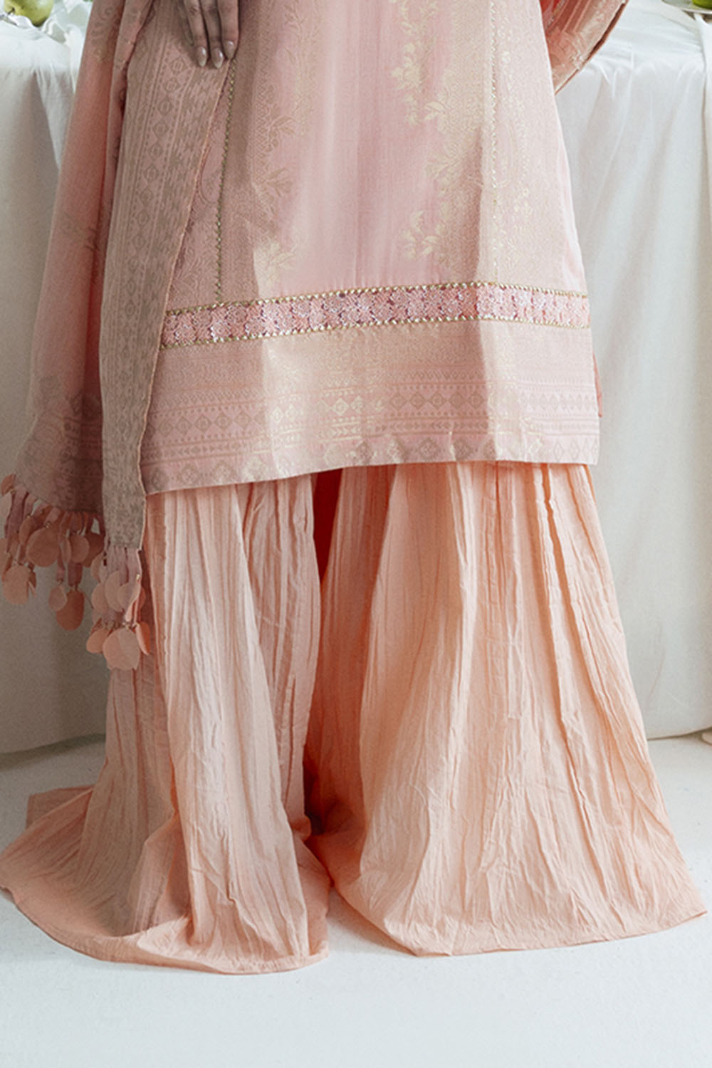 3 Piece Jacquard Suit With Dupatta