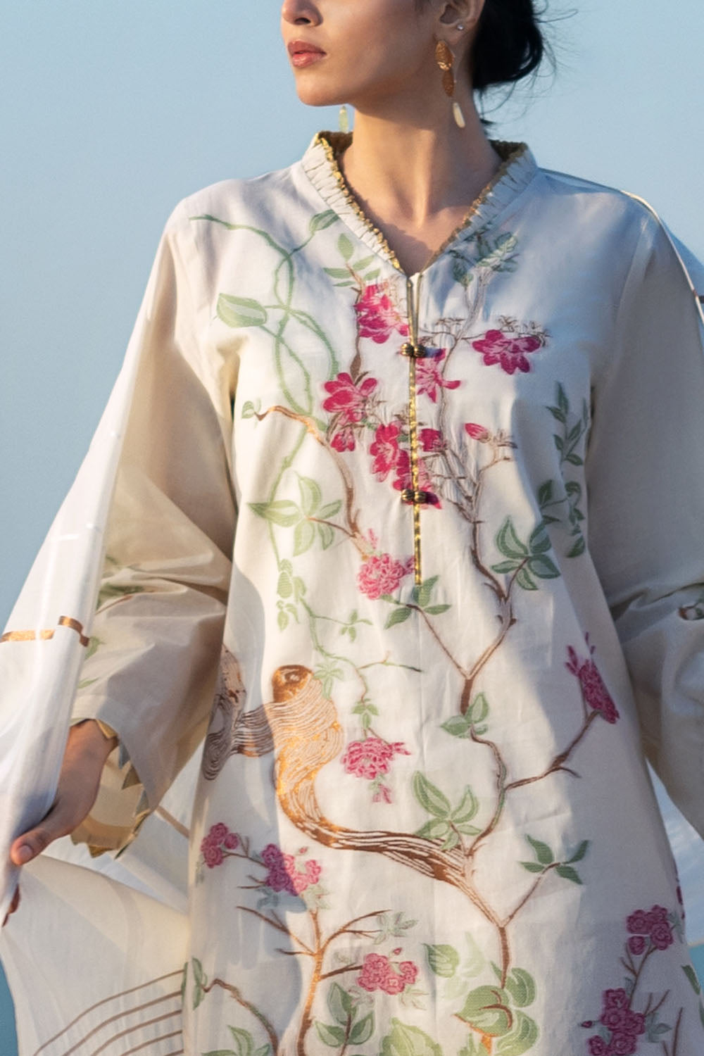 3 Piece Jacquard Suit With Jacquard Dupatta