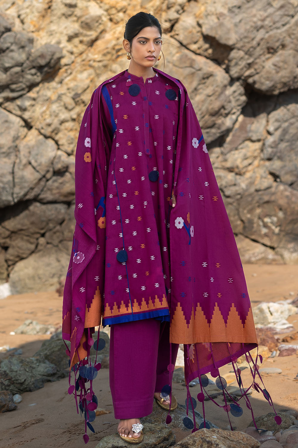3 Piece Jacquard Suit With Jacquard Dupatta