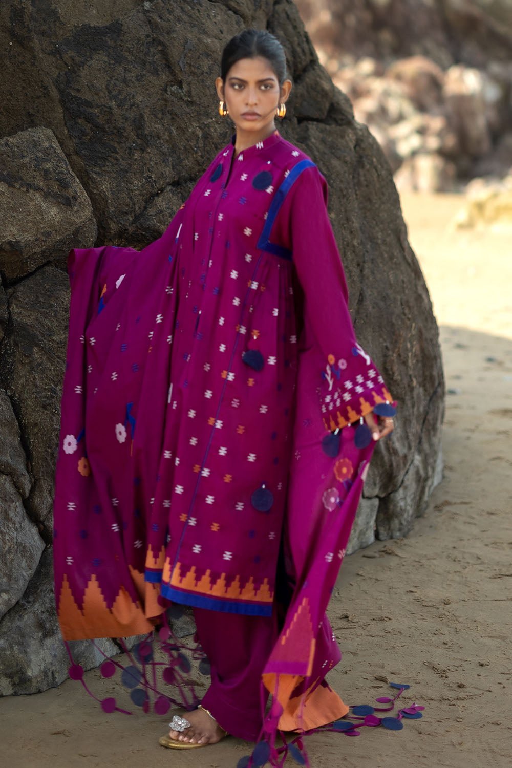 3 Piece Jacquard Suit With Jacquard Dupatta