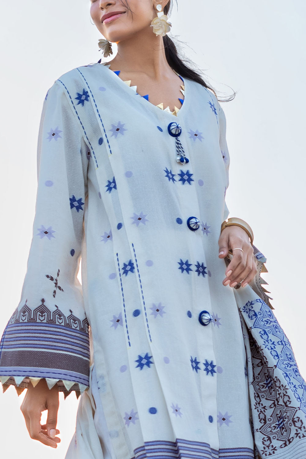 3 Piece Jacquard Suit With Jacquard Dupatta