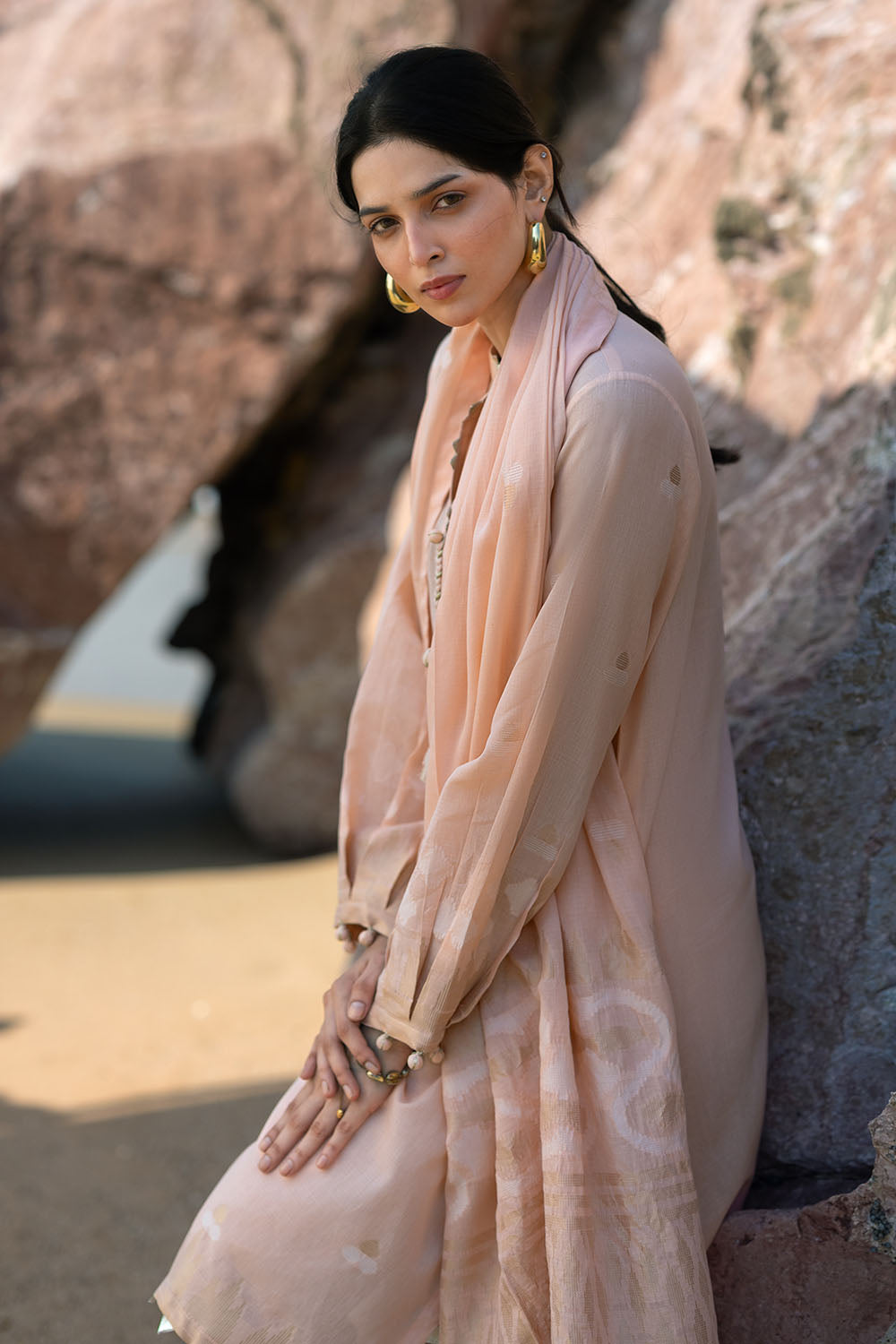 3 Piece Jacquard Suit With Jacquard Dupatta
