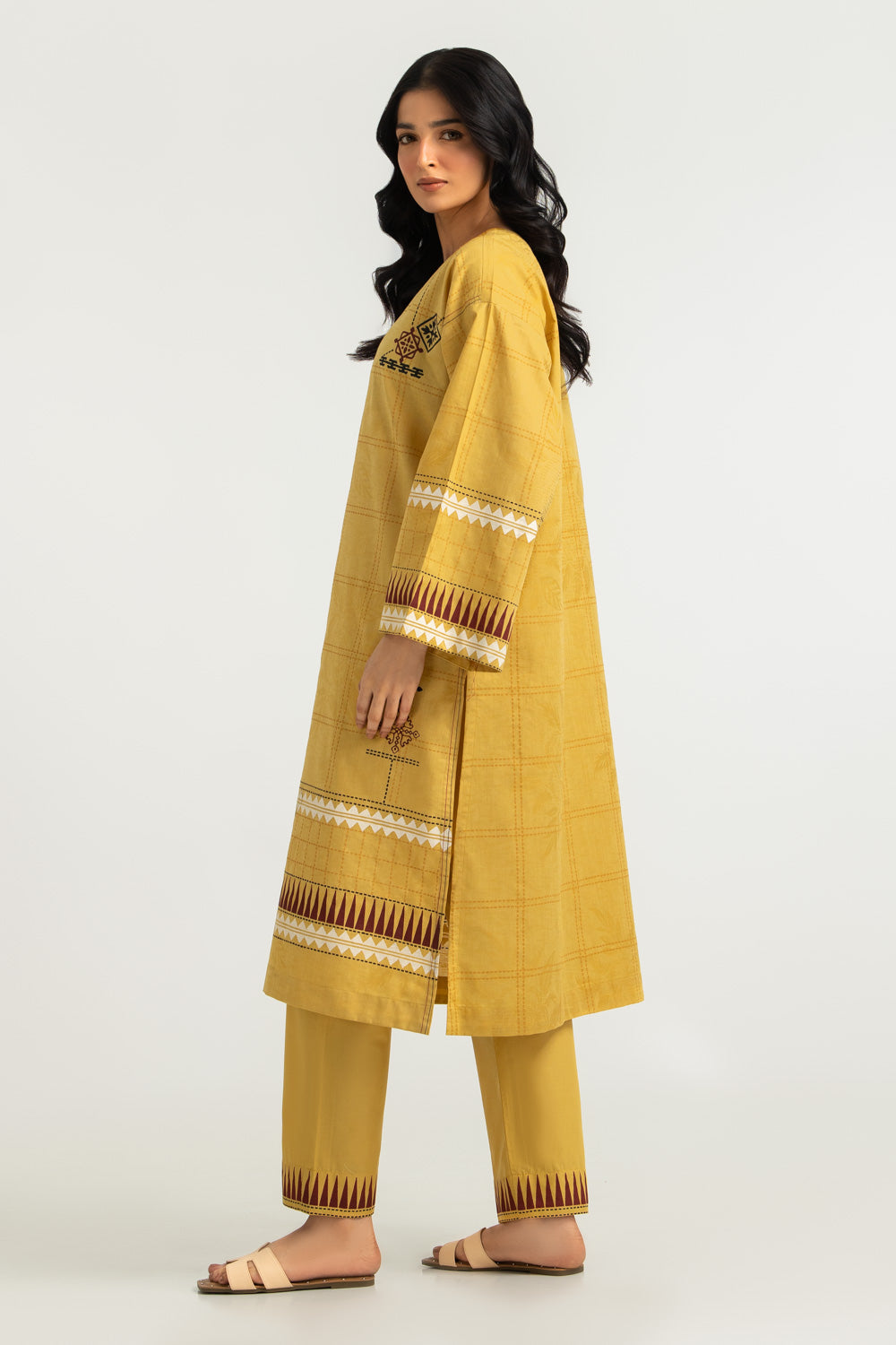 Jacquard Block Printed Shirt And Trouser