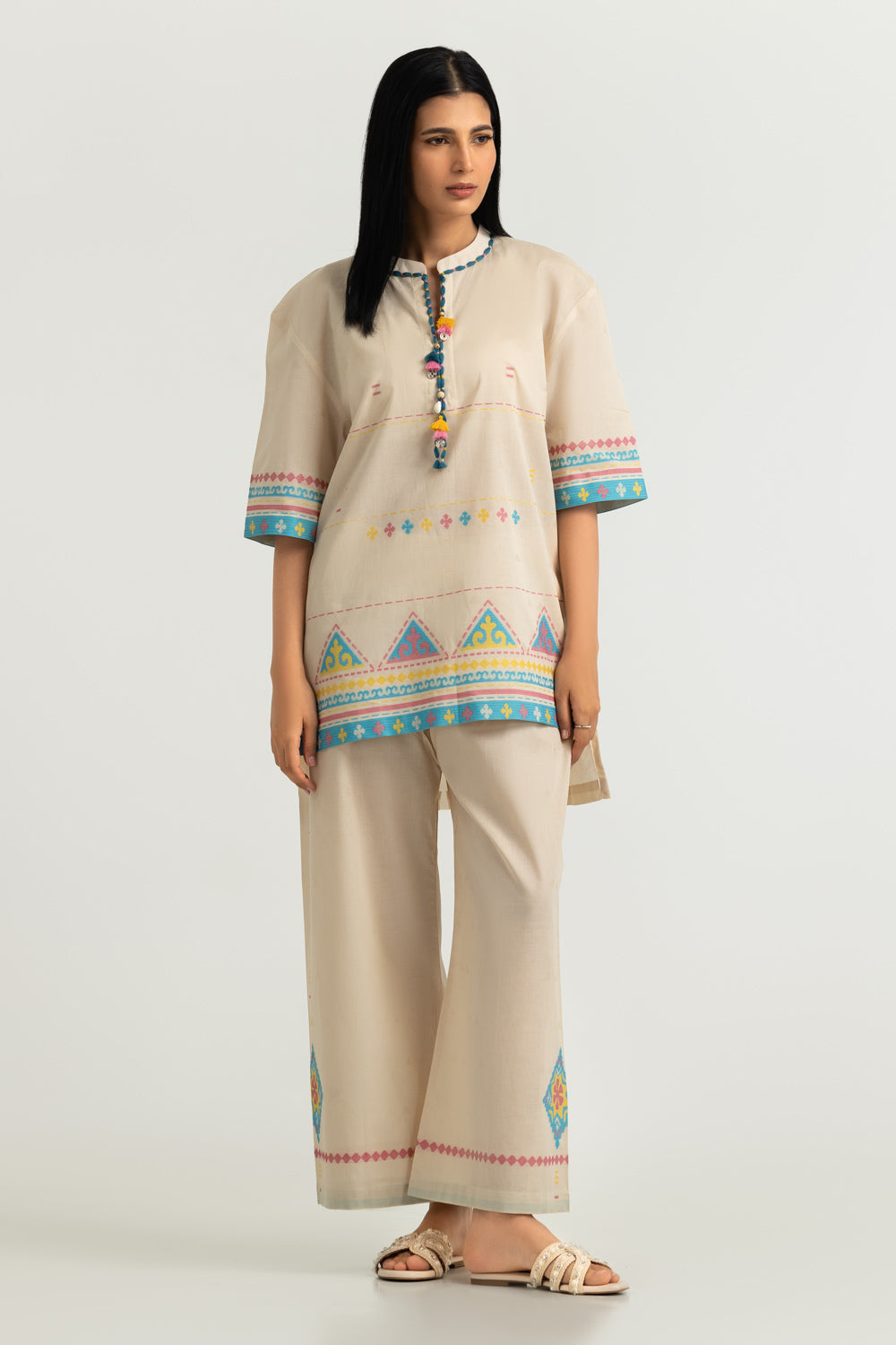 Jacquard Dyed Co-Ord Set - W-AP-26-484878