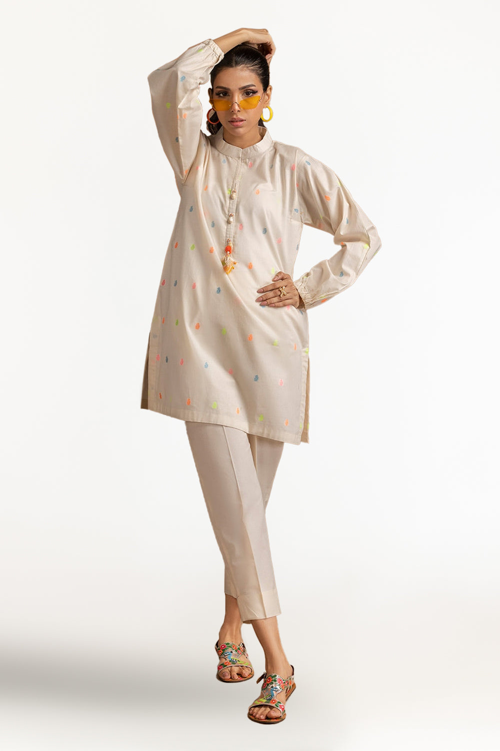 Jacquard Embellished Tunic