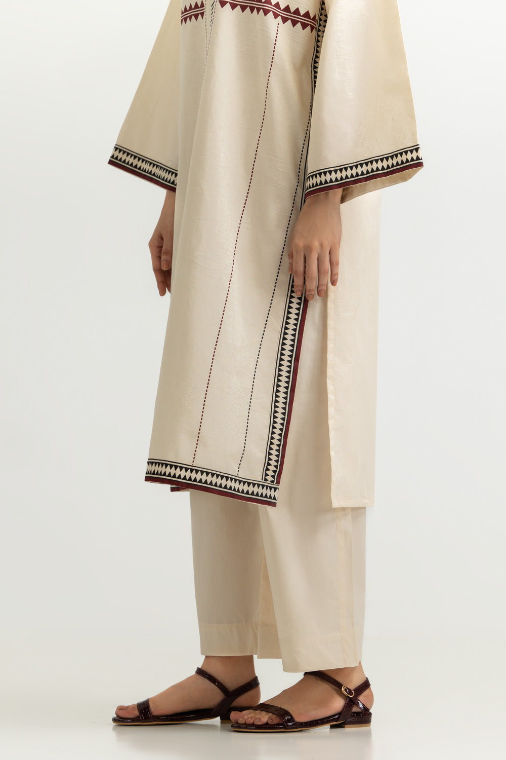 Jacquard Printed Shirt And Dyed Trouser