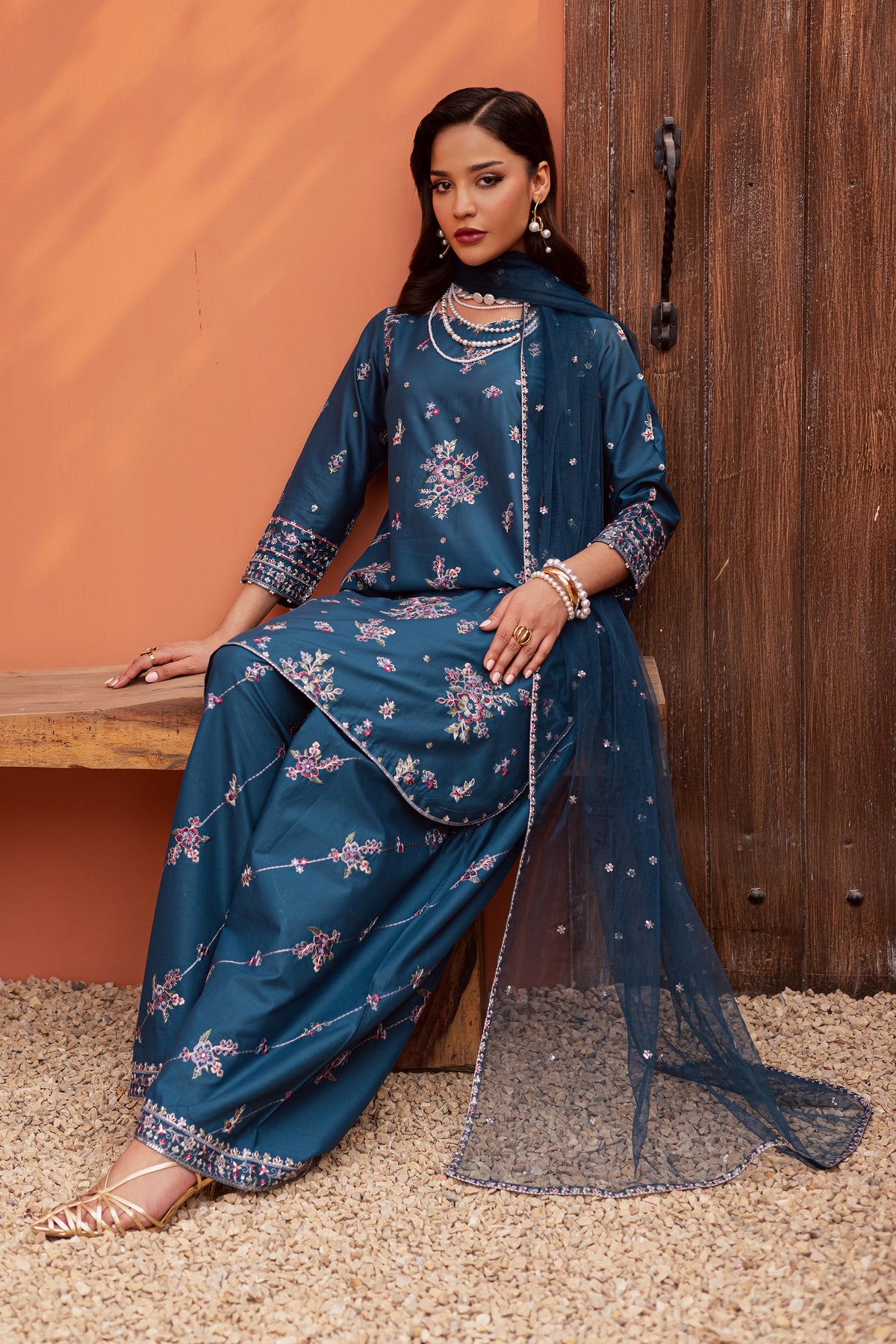 Jheel 3Pc - Festive Embroidered Lawn
