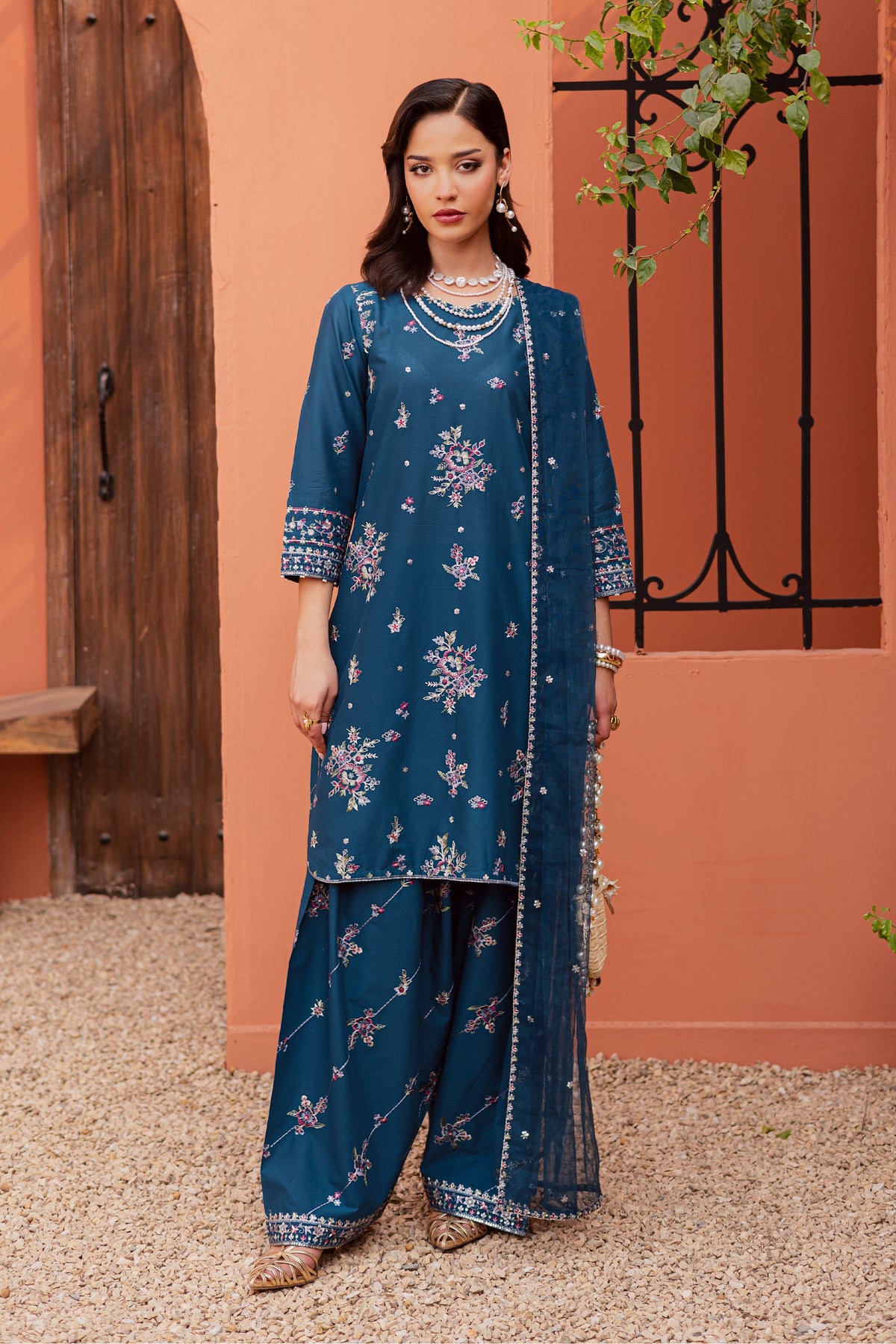 Jheel 3Pc - Festive Embroidered Lawn