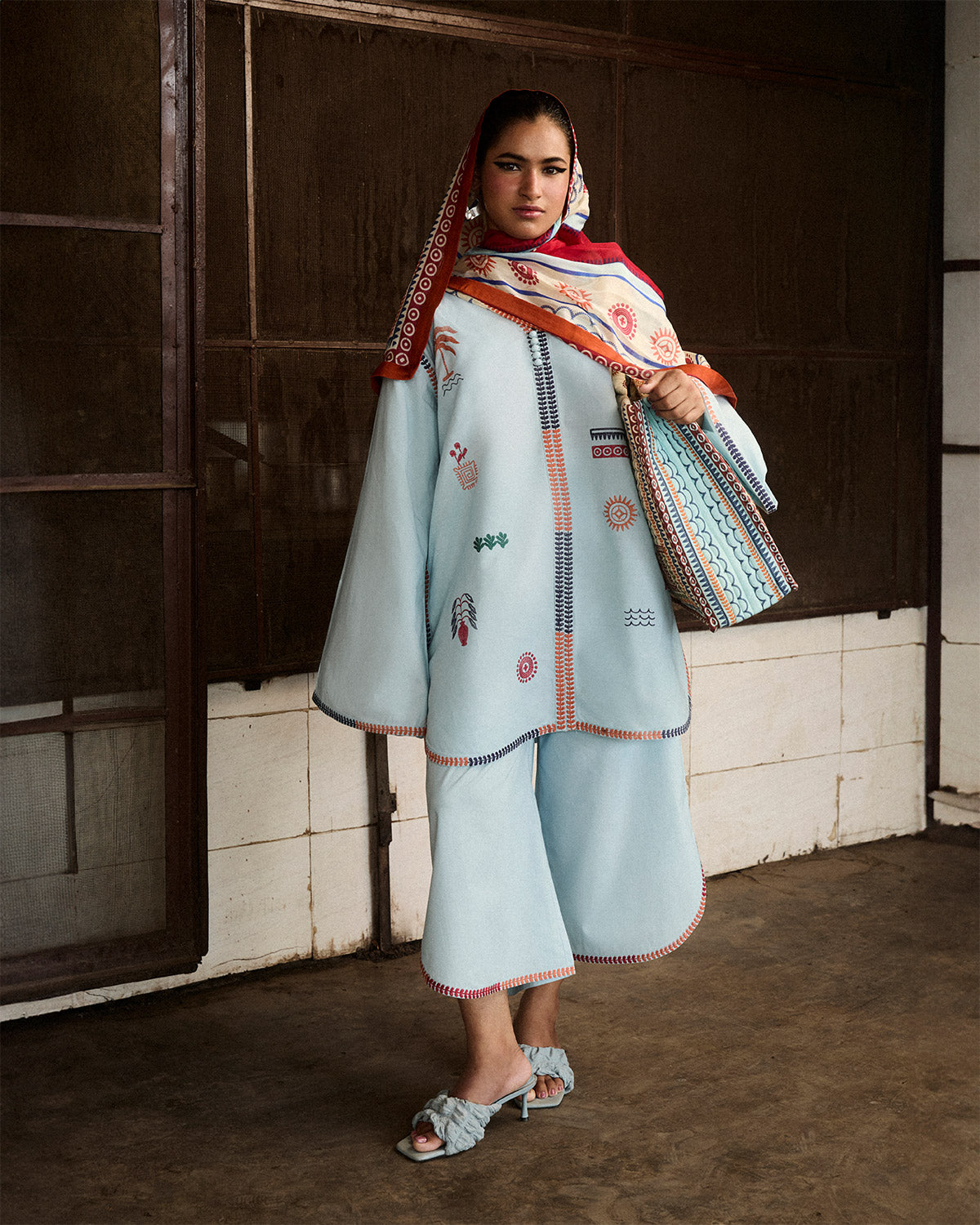 3 Piece Embroidered Lawn Suit with Embroidered Chiffon Dupatta