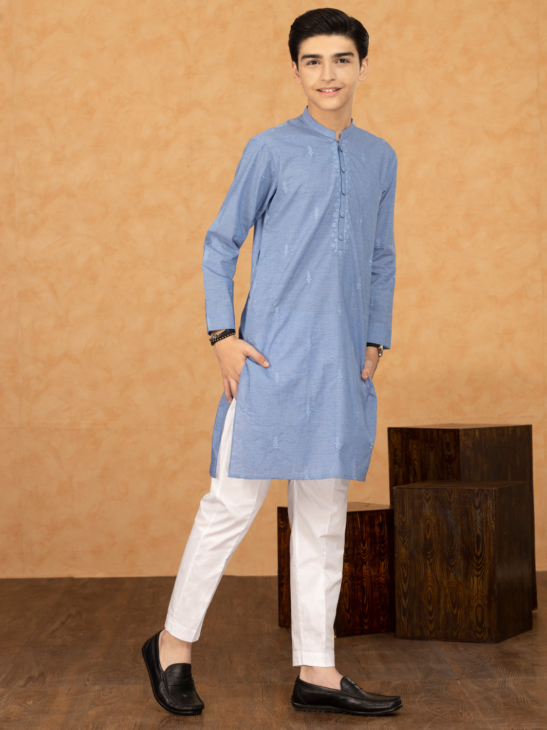 Blue Blended Kurta - ALT-K-036