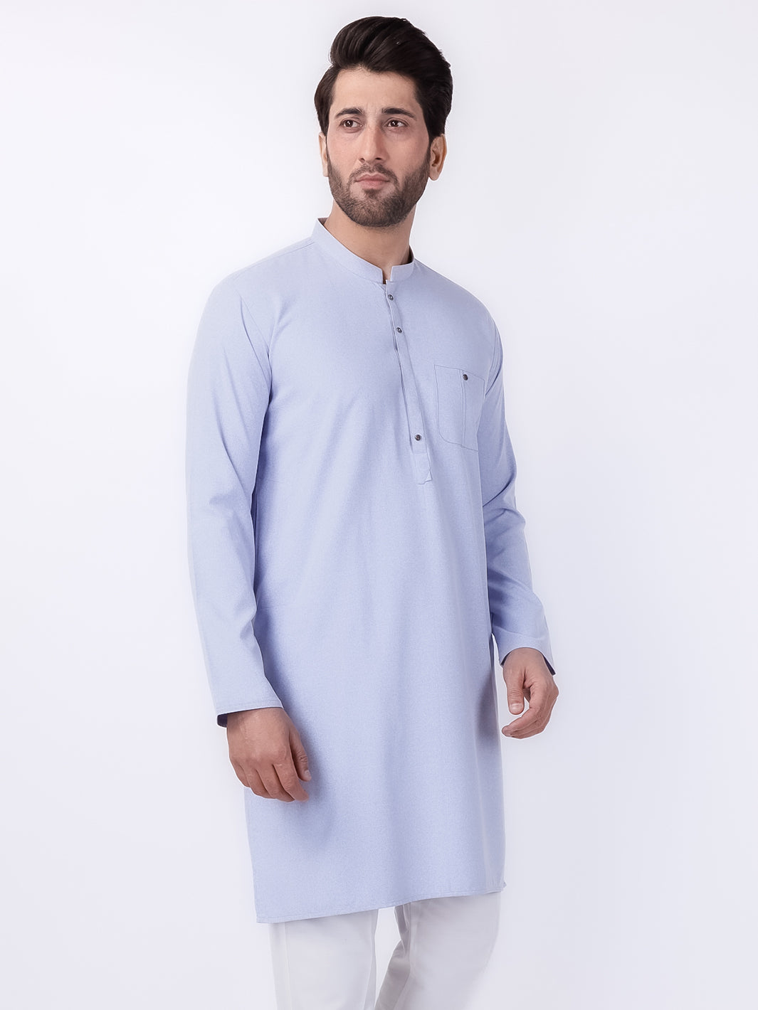 Light Blue Blended Kurta - AL-K-1153