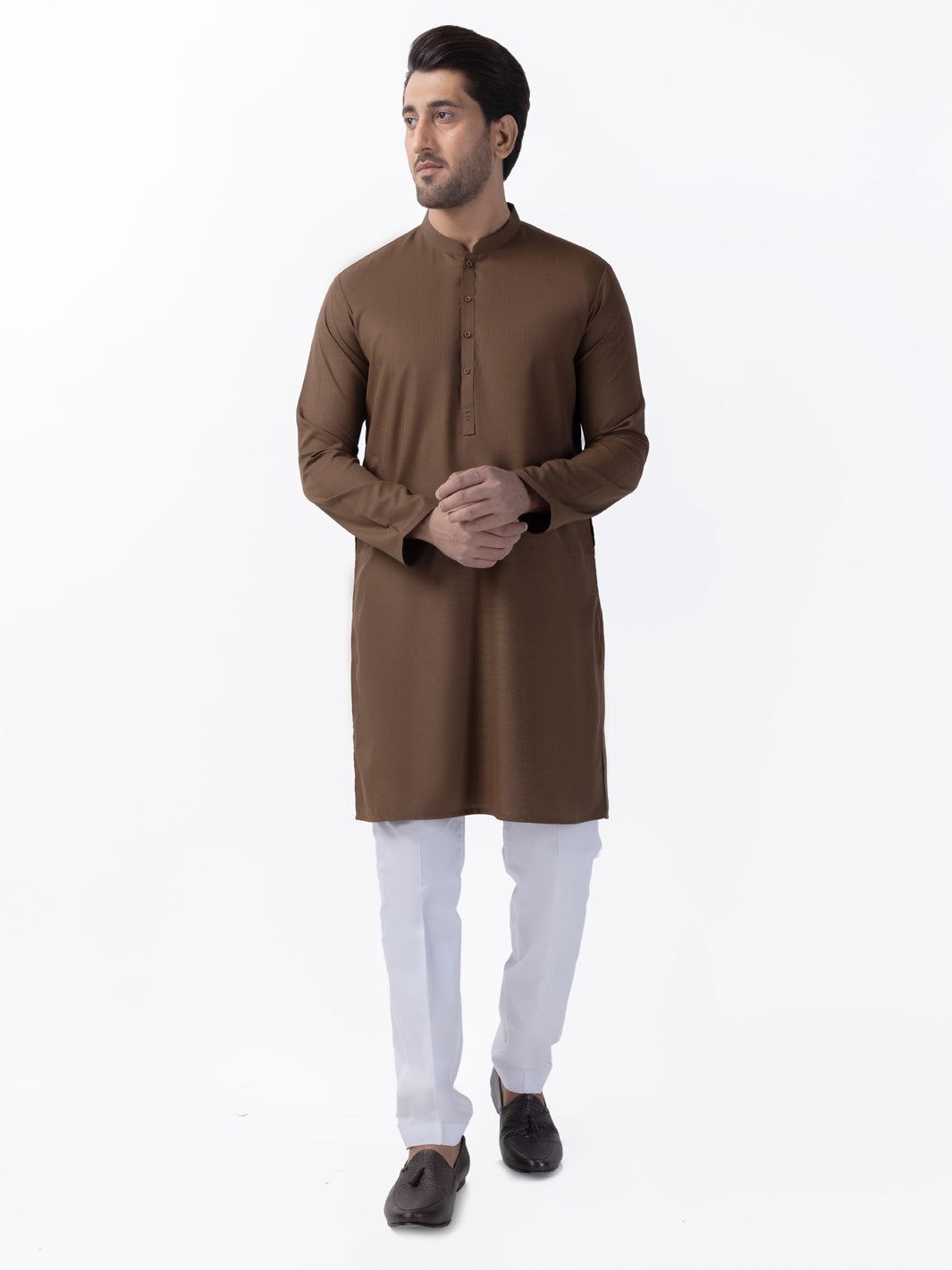 Brown Blended Kurta - AL-K-1161