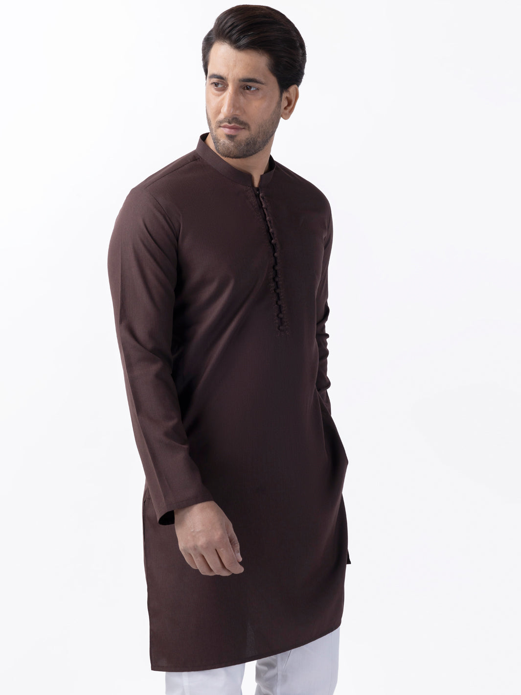 Brown Blended Kurta - AL-K-1162