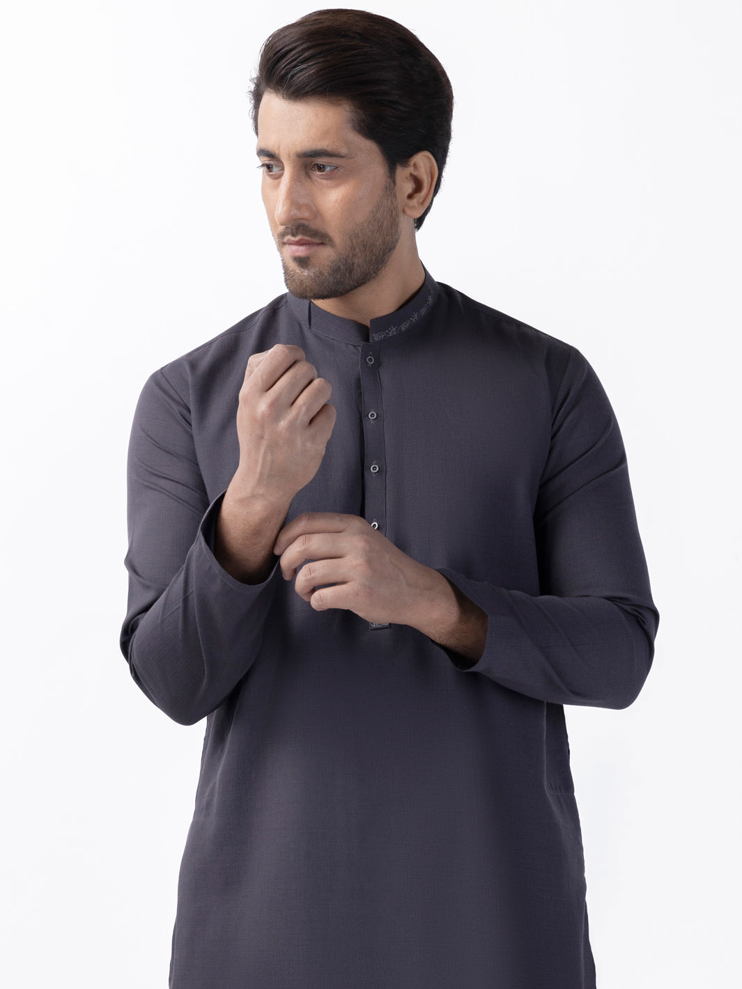 Grey Blended Kurta - AL-K-1164
