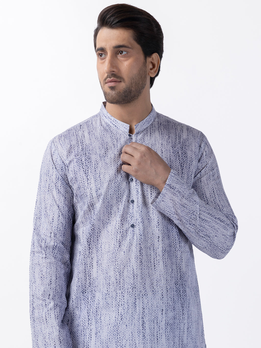 Blue Cotton Kurta - AL-K-1182