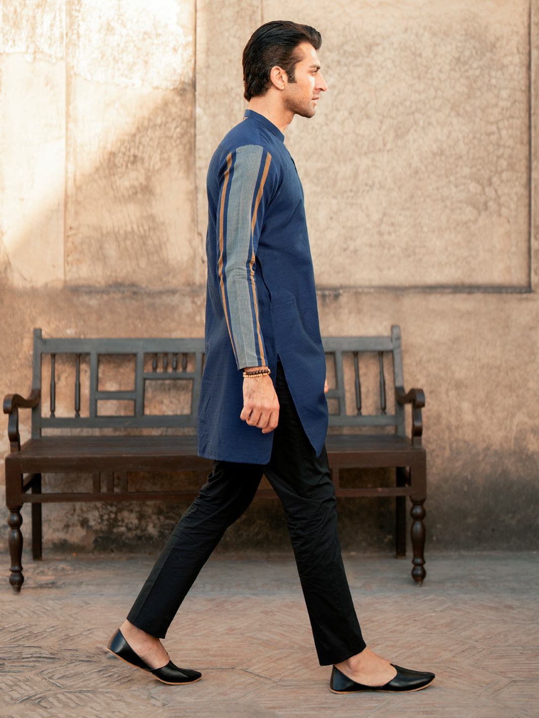 Blue Cotton Kurta - AL-K-1201