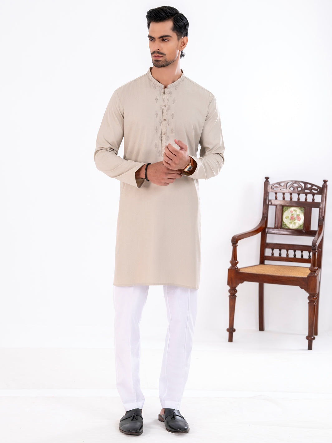 Ivory Blended Kurta - AL-K-1267