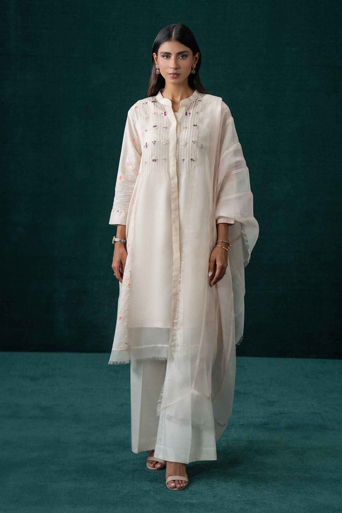 3 Piece - Printed Embroidered Suit - KBS26-07