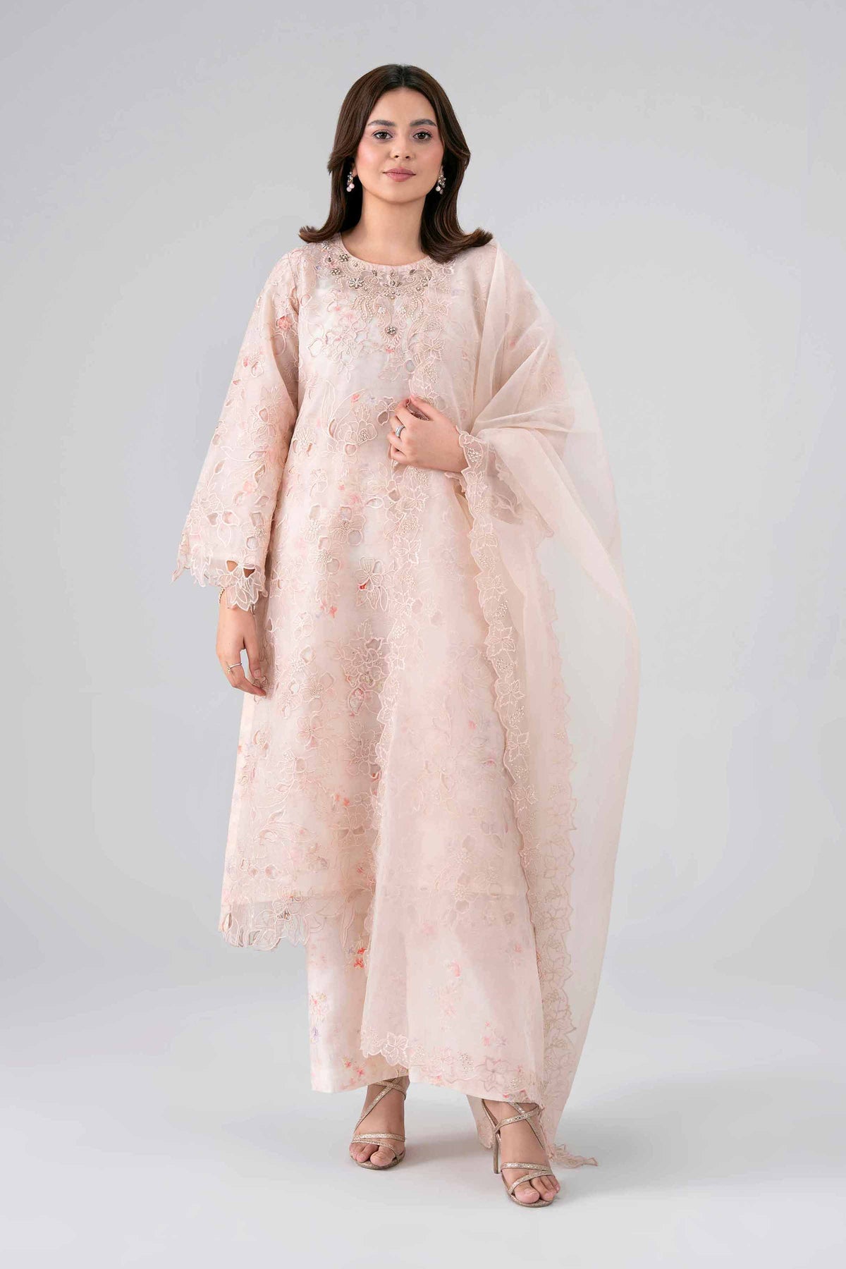 3 Piece - Printed Embroidered Suit - KBS26-40